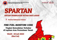 BPBD Kalsel Rilis Wilayah-wilayah Kalsel Berpotensi Sangat Mudah Terbakar Hingga Aman dari Karhutla