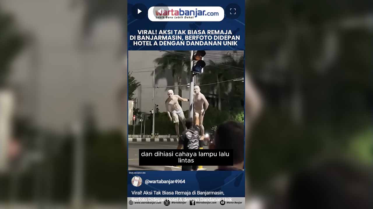 VIDEO - Viral! Aksi Tak Biasa Remaja di Banjarmasin, Berfoto Didepan Hotel A dengan Dandanan Unik