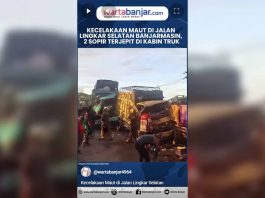 VIDEO - Kecelakaan Maut di Jalan Lingkar Selatan Banjarmasin, 2 Sopir Terjepit di Kabin Truk