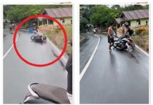VIRAL! Jalur Paringin–Lampihong Dipenuhi Ceceran Oli, Pengendara Motor Berguguran