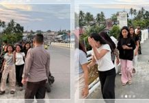 Tak Hanya Cowok! Cewek Ikut Euforia Layangan di Atas Jembatan HKSN, Polresta Turun Tangan