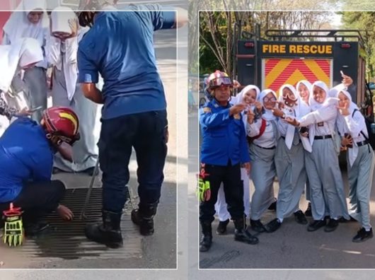 Aksi Heroik Damkar Evakuasi Kunci Motor Siswi SMAN 2 Banjarbaru, Netizen: "Pokoknya Bisa Terus!"
