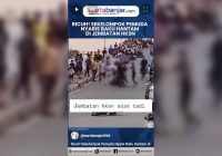 VIDEO - Ricuh! Sekelompok Pemuda Nyaris Baku Hantam di Jembatan HKSN