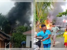 Kebakaran di Anjir Pal 26 Batola Gegerkan Warga! Terekam Api Mengamuk Dekat Kantor Desa