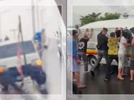 Mobil Ekspedisi Naik ke Pembatas Jembatan Sulawesi Banjarmasin, Warga Ramai-ramai Evakuasi!