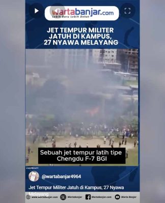 VIDEO - Jet Tempur Militer Jatuh di Kampus, 27 Nyawa Melayang