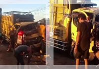 BREAKING NEWS! Kecelakaan Maut di Jalan Lingkar Selatan Banjarmasin, 2 Sopir Terjepit di Kabin Truk!