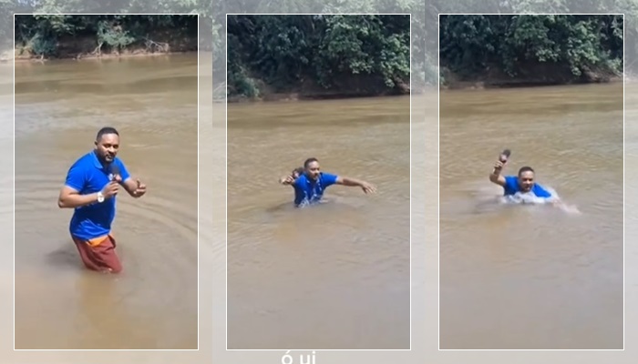 Reporter TV Temukan Jasad Remaja Hilang Saat Live di Sungai Brasil: "Saya Injak Tangan di Dasar Air!"