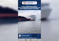 VIDEO - Kapal Tongkang Tabrak Kapal Penumpang, Keberangkatan KM Dharma Kartika 2 Ditunda