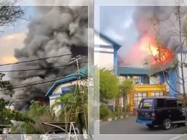 UPDATE! Api Masih Berkobar di Gedung Rektorat ULM Banjarmasin