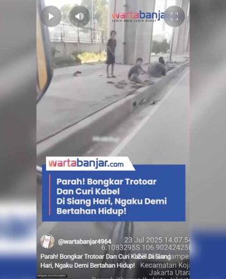 VIDEO - Parah! Bongkar Trotoar Dan Curi Kabel Di Siang Hari, Ngaku Demi Bertahan Hidup!
