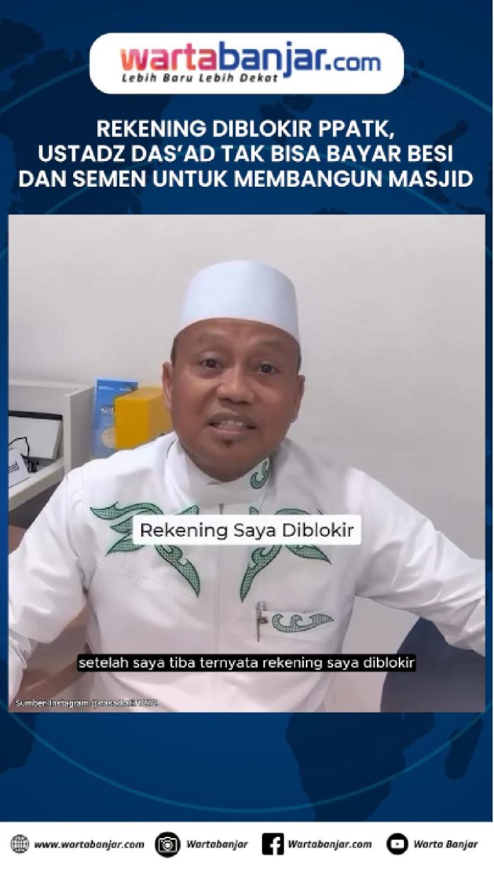 VIDEO - Rekening Diblokir PPATK, Ustaz Das’ad Tak Bisa Bayar Besi dan Semen untuk Membangun Masjid