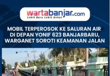 VIDEO - Mobil Terperosok ke Saluran Air di Depan Yonif 623 Banjarbaru, Warganet Soroti Keamanan Jalan