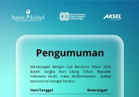 Cuti Bersama, Bank Kalsel Hari ini Liburkan Operasional, Nasabah Tetap Bisa Akses Layanan Elektronik