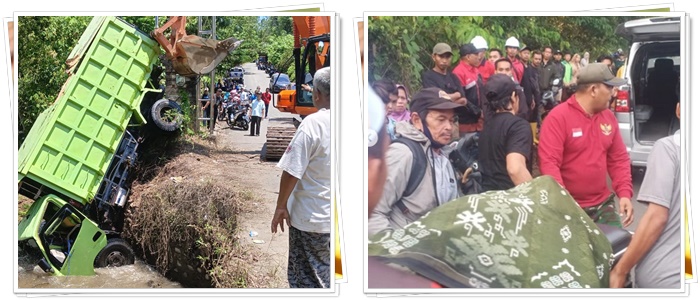 KRONOLOGI Truk Gagal Nanjak di Balangan, Satu Sopir Tewas Terjebak di Sungai