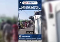 VIDEO - Aksi Sopir Grab, Tabrak Tiang Listrik demi Lolos dari Sekapan Begal di Binjai