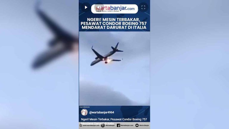 VIDEO - Ngeri! Mesin Terbakar, Pesawat Condor Boeing 757 Mendarat Darurat di Italia