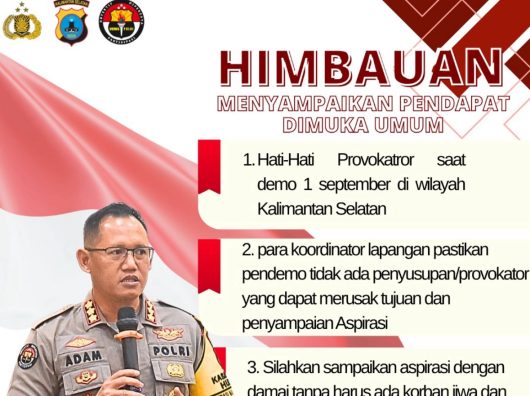 4 Imbauan Polda Kalsel Jelang Aksi Demo 1 September di Banjarmasin