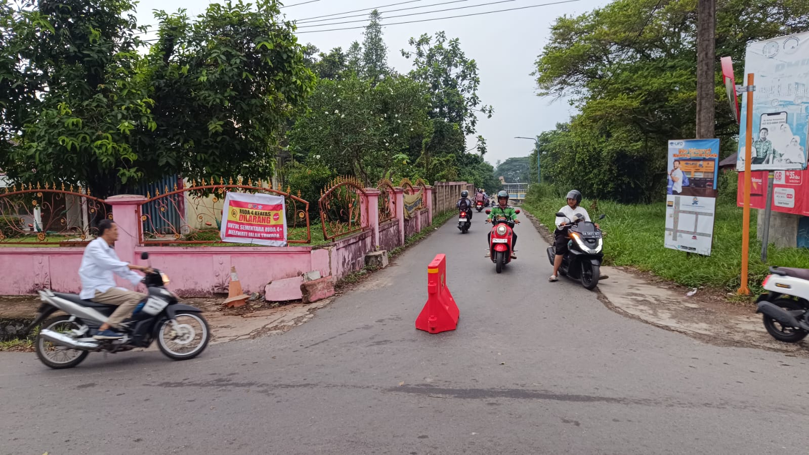 Kondisi jalan Sidodadi yang diberlakukan satu arah