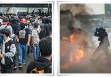 MENCEKAM! Demo DPR di Pejompongan Pecah & Ricuh, Langit Gelap oleh Asap & Tangis Pedagang Minuman