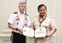 Prabowo Terima Medali Kehormatan dari USSOCOM atas Kepemimpinan Strategis