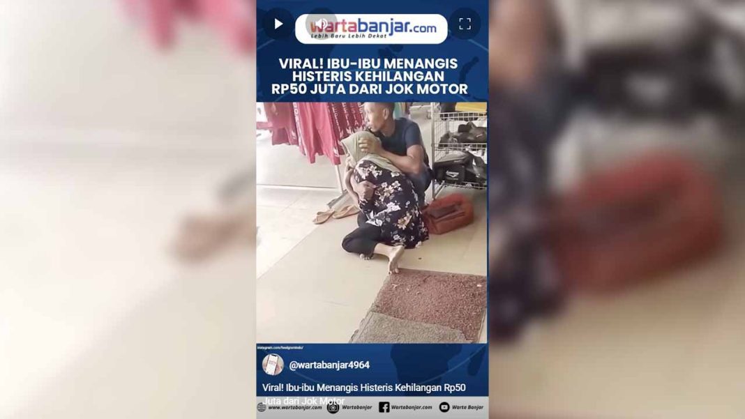 VIDEO - Viral! Ibu-ibu Menangis Histeris Kehilangan Rp50 Juta dari Jok Motor