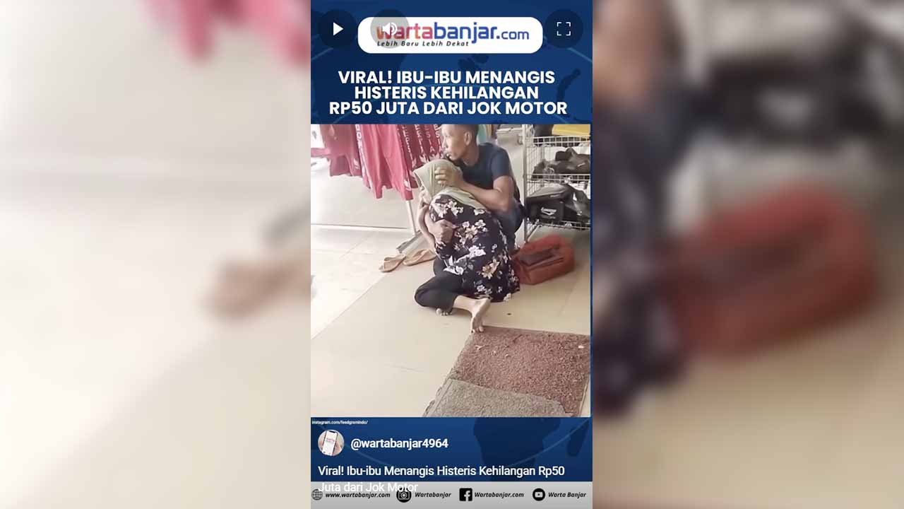 VIDEO - Viral! Ibu-ibu Menangis Histeris Kehilangan Rp50 Juta dari Jok Motor