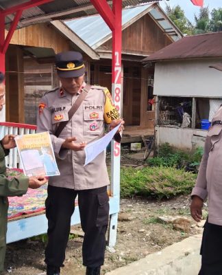 Polsek Awayan Patroli dan Sosialisasi Karhutla ke Warga Desa Muara Jaya