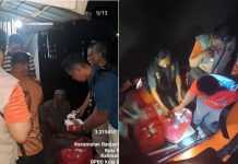 Tim Gabungan BPBD Kota Banjarmasin Bagikan Makanan Bantuan ke Warga Terdampak Ambruknya Jembatan Titian Kampung Hijau