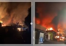 Kobaran Api Hanguskan Bangunan Kayu di Dekat Pos Pol Airud Kuala Kapuas, Relawan: Api Cepat Membesar!