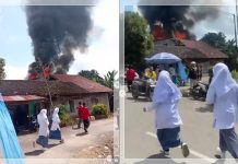 Kebakaran Hebat Dekat Pasar Arba Tabalong, Api Hanguskan Eks Rumah Dinas Guru