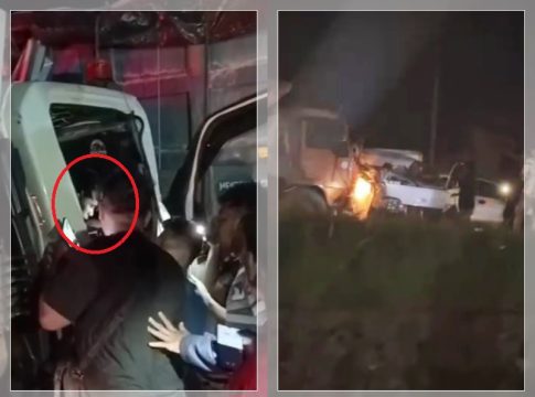 KECELAKAAN BERUNTUN di Lingkar Selatan Banjarmasin, Sopir Truk Sempat Terjepit!