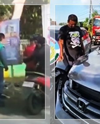 Dua Mobil Adu Moncong di Depan SMA 3 Banjarbaru, Seorang Cewek Jadi Korban
