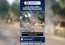 VIDEO - Detik-Detik Mobil Terbakar Hebat di Tapin Bikin Panik Pengendara