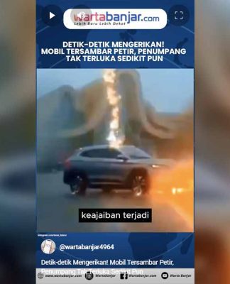 VIDEO - Detik-detik Mengerikan! Mobil Tersambar Petir, Penumpang Tak Terluka Sedikit Pun