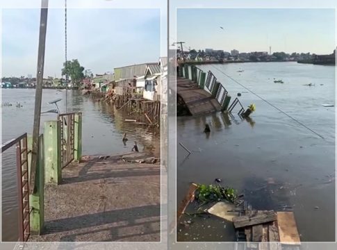 Jalan Titian Kampung Hijau Ambruk, 15 Rumah Terjebak