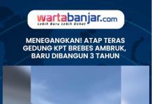VIDEO - MENEGANGKAN! Atap Teras Gedung KPT Brebes Ambruk, Baru Dibangun 3 Tahun