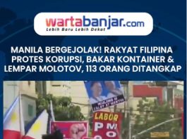 VIDEO - MANILA BERGEJOLAK! Rakyat Filipina Protes Korupsi, Bakar Kontainer &amp; Lempar Molotov, 113 Orang Ditangkap