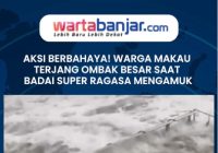 VIDEO - AKSI BERBAHAYA! Warga Makau Terjang Ombak Besar Saat Badai Super Ragasa Mengamuk