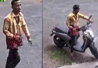 Pelaku Pencurian Sepeda Motor di Guntung Payung Terekam CCTV, Pakai Sasirangan