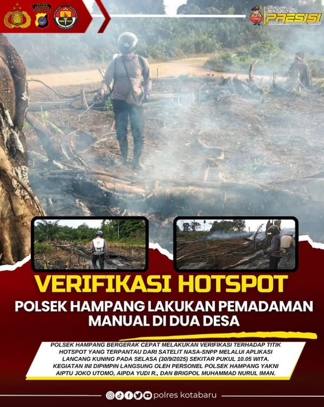 Lahan di 2 Desa di Kotabaru Terbakar, Diduga Karena Puntung Rokok Dibuang Sembarangan