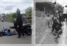 PARAH! Dua Motor Tabrakan di Jalan Trans Kalimantan, Empat Orang Terkapar di Tengah Jalan