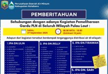 Listrik Padam, Air Leding di Sejumlah Kawasan Kotabaru Besok Bakal Mati 10 Jam
