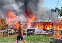 6 Rumah Terbakar di Kelurahan Lepasan Batola