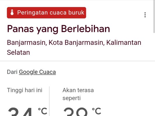 Waspada Cuaca Panas Berlebih di Kalsel, Puncaknya Jam 2 Siang