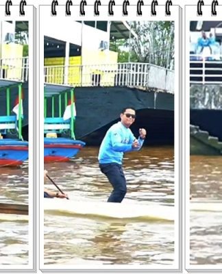 WALI KOTA BANJARMASIN Berjoget Pacu Jalur di Sungai Martapura, Netizen Heboh Lihat Aksi Apik HM Yamin