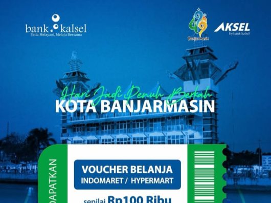 Syarat Dapat Voucher Belanja Rp 100 Ribu dari Bank Kalsel Selama September 2025, Spesial Hari Jadi ke 499 Kota Banjarmasin