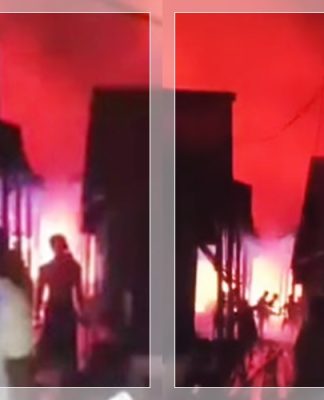 BREAKING NEWS! Api Lahap 4 Rumah di Mundar HST, Belasan Jiwa Kehilangan Tempat Tinggal
