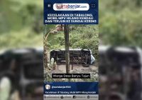 VIDEO - Kecelakaan di Tabalong, Mobil MPV Hilang Kendali dan Terjun ke Sungai Kering