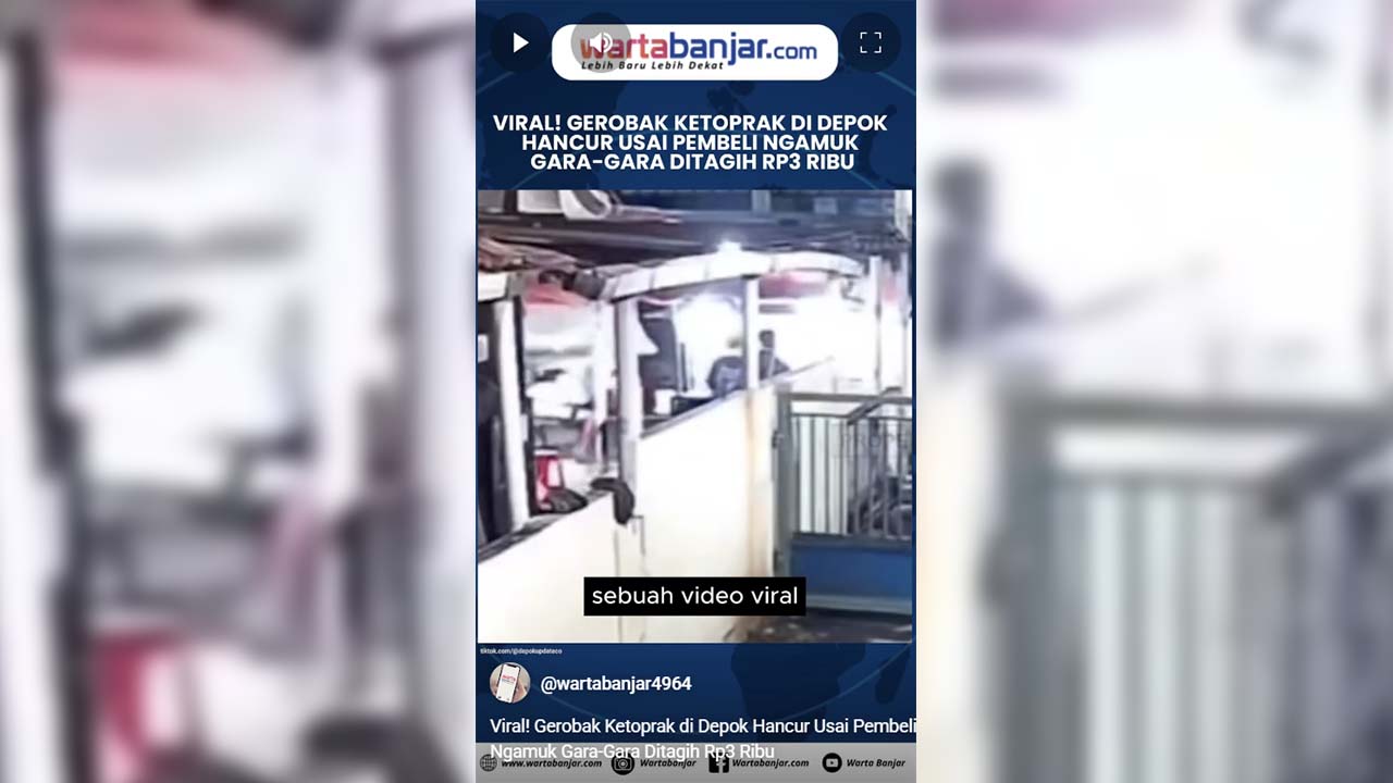VIDEO - Viral! Gerobak Ketoprak di Depok Hancur Usai Pembeli Ngamuk Gara-gara Ditagih Rp3 Ribu